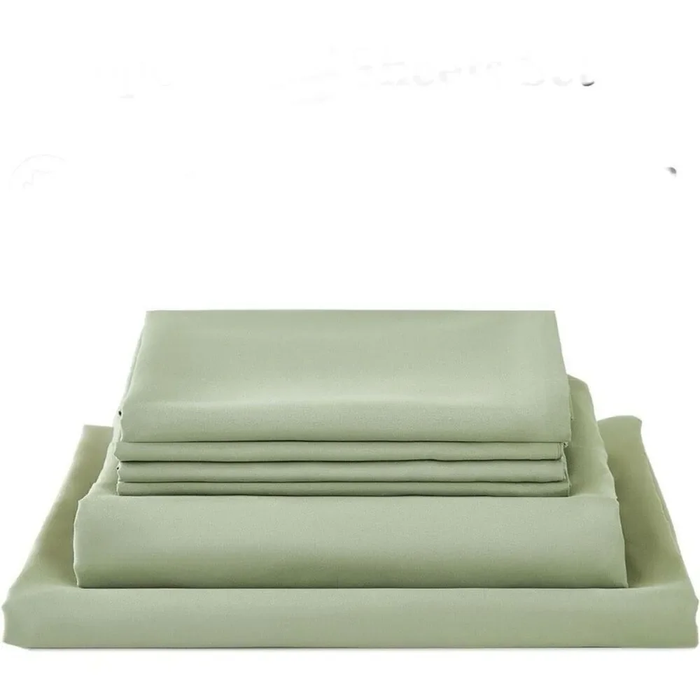 NWT At Home Gorgeous King Green Sage 4 Pc Soft Wrinkle Free microfiber Sheet Set
